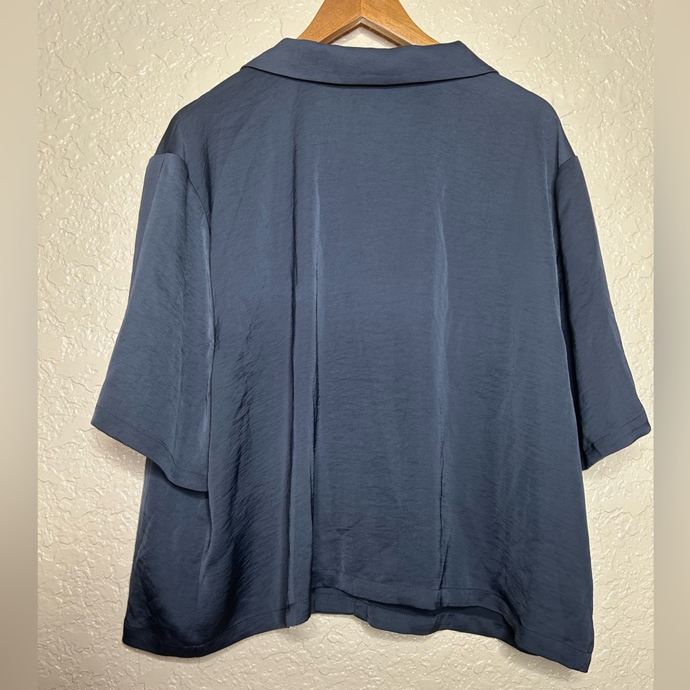 Fabletics Sleep Button Down Pewter Gray Slate Sil… - image 4